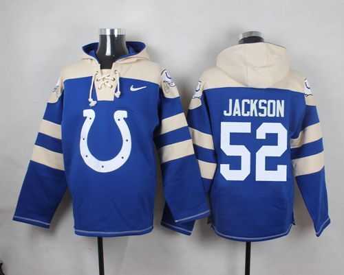 Indianapolis Colts #52 D'Qwell Jackson Royal Blue Player Stitched Pullover NFL Hoodie,We sell and wholesale Indianapolis Colts #52 D'Qwell Jackson Royal Blue Player Stitched Pullover NFL Hoodie on line form chian!