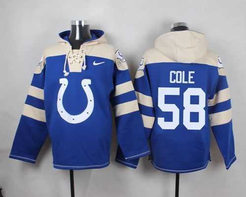 Indianapolis Colts #58 Trent Cole Royal Blue Player Stitched Pullover NFL Hoodie,We sell and wholesale Indianapolis Colts #58 Trent Cole Royal Blue Player Stitched Pullover NFL Hoodie on line form chian!