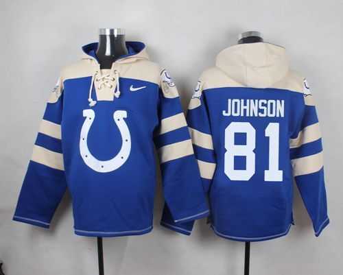 Indianapolis Colts #81 Andre Johnson Royal Blue Player Stitched Pullover NFL Hoodie,We sell and wholesale Indianapolis Colts #81 Andre Johnson Royal Blue Player Stitched Pullover NFL Hoodie on line form chian!