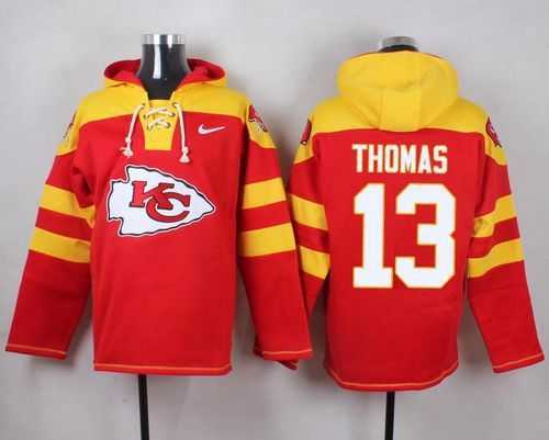 Kansas City Chiefs #13 De'Anthony Thomas Red Player Stitched Pullover NFL Hoodie,We sell and wholesale Kansas City Chiefs #13 De'Anthony Thomas Red Player Stitched Pullover NFL Hoodie on line form chian!