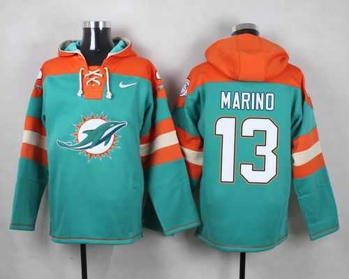 Miami Dolphins #13 Dan Marino Aqua Green Player Stitched Pullover NFL Hoodie,We sell and wholesale Miami Dolphins #13 Dan Marino Aqua Green Player Stitched Pullover NFL Hoodie on line form chian!