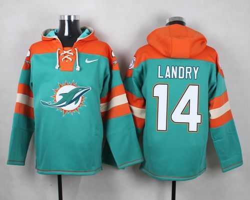 Miami Dolphins #14 Jarvis Landry Aqua Green Player Stitched Pullover NFL Hoodie,We sell and wholesale Miami Dolphins #14 Jarvis Landry Aqua Green Player Stitched Pullover NFL Hoodie on line form chian!