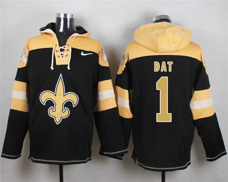 New Orleans Saints #1 Who Dat Black Player Stitched Pullover NFL Hoodie,We sell and wholesale New Orleans Saints #1 Who Dat Black Player Stitched Pullover NFL Hoodie on line form chian!