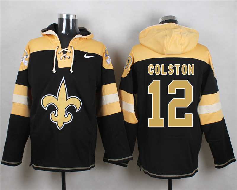 New Orleans Saints #12 Marques Colston Black Player Stitched Pullover NFL Hoodie,We sell and wholesale New Orleans Saints #12 Marques Colston Black Player Stitched Pullover NFL Hoodie on line form chian!