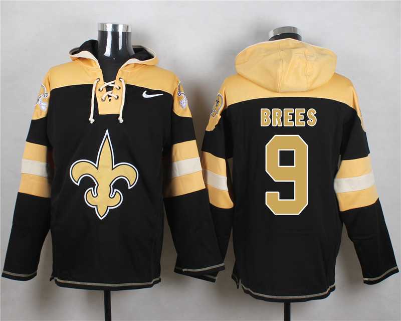 New Orleans Saints #9 Drew Brees Black Player Stitched Pullover NFL Hoodie,We sell and wholesale New Orleans Saints #9 Drew Brees Black Player Stitched Pullover NFL Hoodie on line form chian!