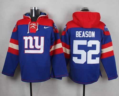 New York Giants #52 Jon Beason Royal Blue Player Stitched Pullover NFL Hoodie,We sell and wholesale New York Giants #52 Jon Beason Royal Blue Player Stitched Pullover NFL Hoodie on line form chian!