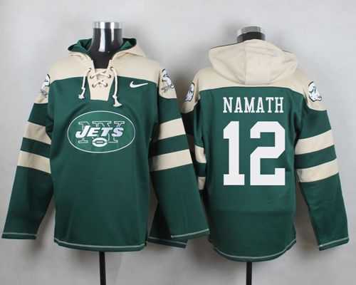 New York Jets #12 Joe Namath Green Player Stitched Pullover NFL Hoodie,We sell and wholesale New York Jets #12 Joe Namath Green Player Stitched Pullover NFL Hoodie on line form chian!