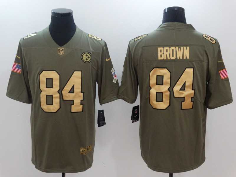 Nike Steelers #84 Antonio Brown Olive Gold Salute To Service Limited Jersey,We sell and wholesale Nike Steelers #84 Antonio Brown Olive Gold Salute To Service Limited Jersey on line form chian!