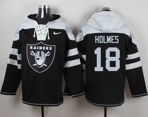 Oakland Raiders #18 Andre Holmes Black Player Stitched Pullover NFL Hoodie,We sell and wholesale Oakland Raiders #18 Andre Holmes Black Player Stitched Pullover NFL Hoodie on line form chian!