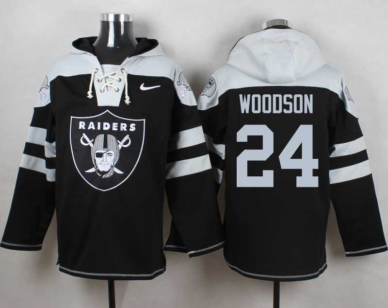 Oakland Raiders #24 Charles Woodson Black Player Stitched Pullover NFL Hoodie,We sell and wholesale Oakland Raiders #24 Charles Woodson Black Player Stitched Pullover NFL Hoodie on line form chian!