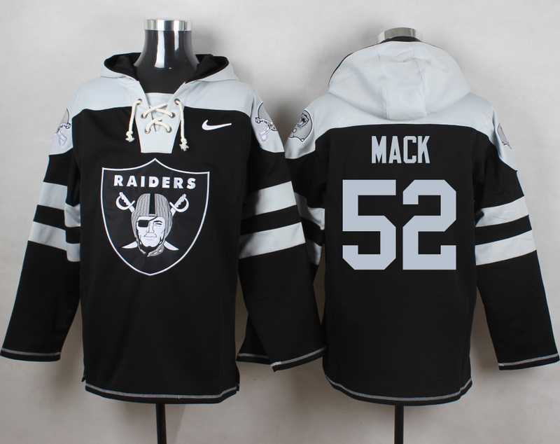 Oakland Raiders #52 Khalil Mack Black Player Stitched Pullover NFL Hoodie,We sell and wholesale Oakland Raiders #52 Khalil Mack Black Player Stitched Pullover NFL Hoodie on line form chian!