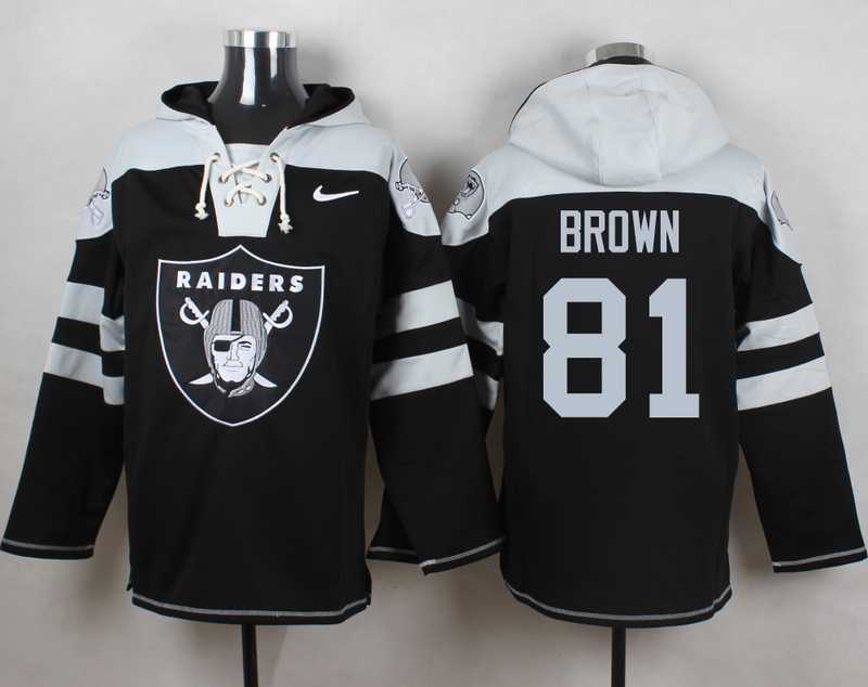 Oakland Raiders #81 Tim Brown Black Player Stitched Pullover NFL Hoodie,We sell and wholesale Oakland Raiders #81 Tim Brown Black Player Stitched Pullover NFL Hoodie on line form chian!