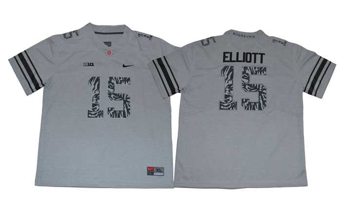 Ohio State Buckeyes #15 Ezekiel Elliott Gray Shadow College Football Jersey,We sell and wholesale Ohio State Buckeyes #15 Ezekiel Elliott Gray Shadow College Football Jersey on line form chian!