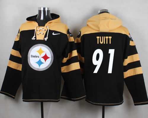 Pittsburgh Steelers #91 Stephon Tuitt Black Player Stitched Pullover NFL Hoodie,We sell and wholesale Pittsburgh Steelers #91 Stephon Tuitt Black Player Stitched Pullover NFL Hoodie on line form chian!