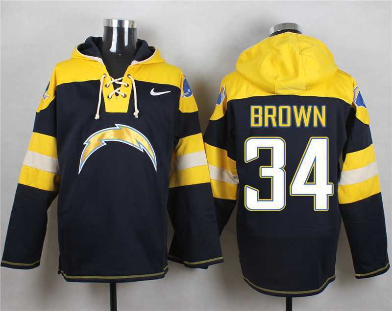 San Diego Chargers #34 Donald Brown Navy Blue Player Stitched Pullover NFL Hoodie,We sell and wholesale San Diego Chargers #34 Donald Brown Navy Blue Player Stitched Pullover NFL Hoodie on line form chian!