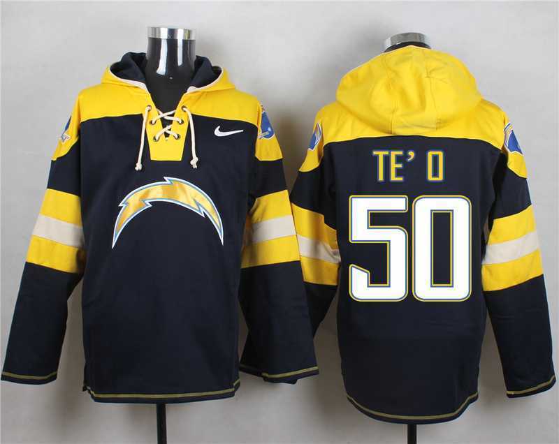 San Diego Chargers #50 Manti Te'o Navy Blue Player Stitched Pullover NFL Hoodie,We sell and wholesale San Diego Chargers #50 Manti Te'o Navy Blue Player Stitched Pullover NFL Hoodie on line form chian!