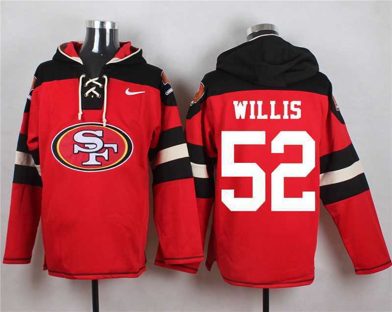 San Francisco 49ers #52 Patrick Willis Red Player Stitched Pullover NFL Hoodie,We sell and wholesale San Francisco 49ers #52 Patrick Willis Red Player Stitched Pullover NFL Hoodie on line form chian!