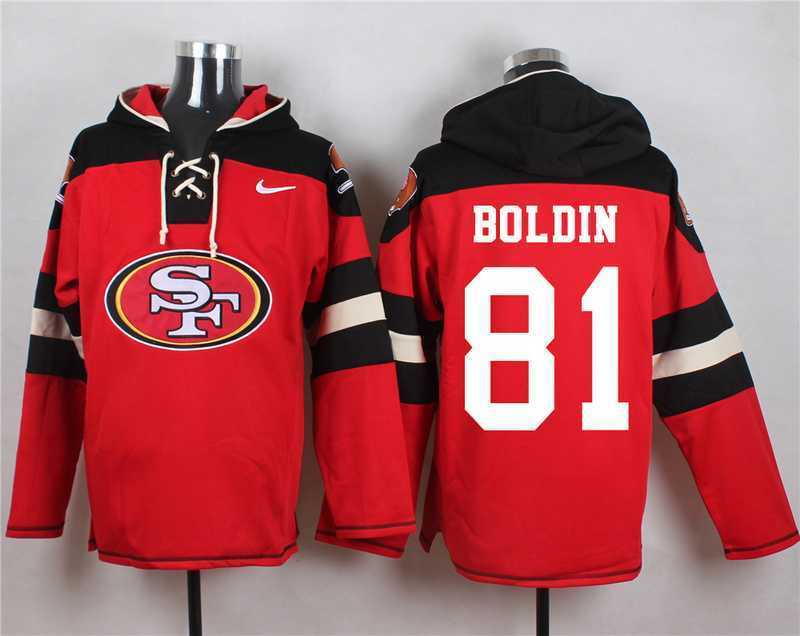 San Francisco 49ers #81 Anquan Boldin Red Player Stitched Pullover NFL Hoodie,We sell and wholesale San Francisco 49ers #81 Anquan Boldin Red Player Stitched Pullover NFL Hoodie on line form chian!
