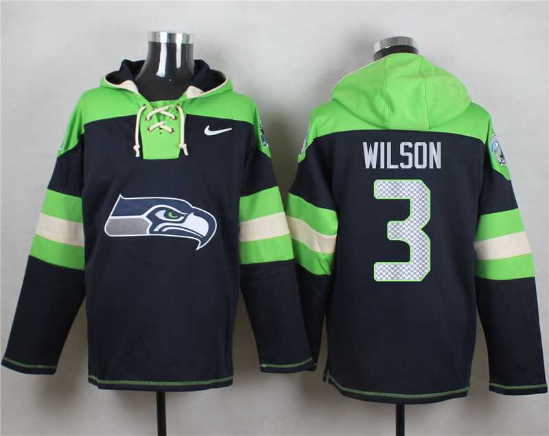 Seattle Seahawks #3 Russell Wilson Steel Blue Player Stitched Pullover NFL Hoodie,We sell and wholesale Seattle Seahawks #3 Russell Wilson Steel Blue Player Stitched Pullover NFL Hoodie on line form chian!