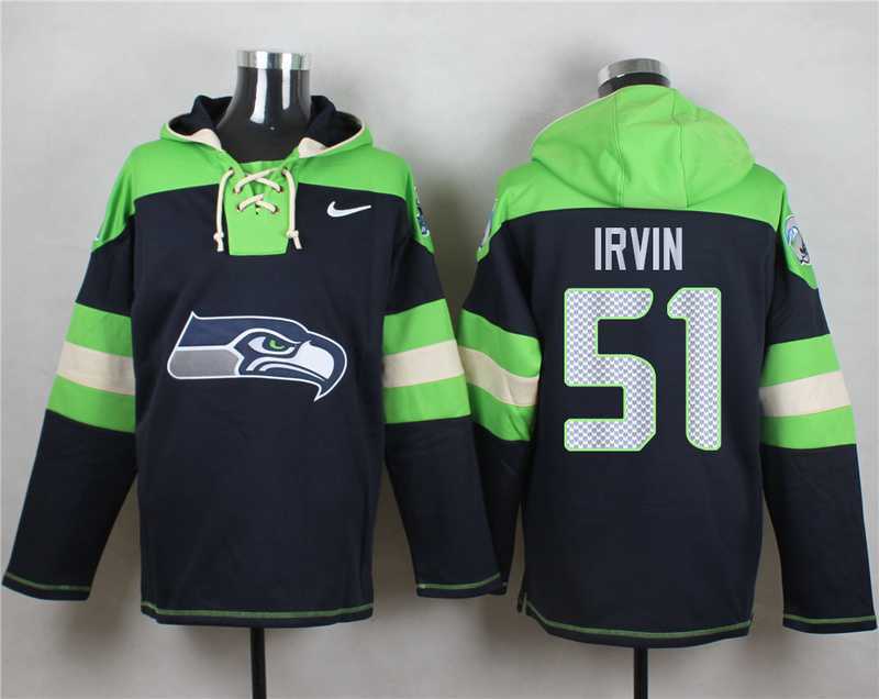 Seattle Seahawks #51 Bruce Irvin Steel Blue Player Stitched Pullover NFL Hoodie,We sell and wholesale Seattle Seahawks #51 Bruce Irvin Steel Blue Player Stitched Pullover NFL Hoodie on line form chian!