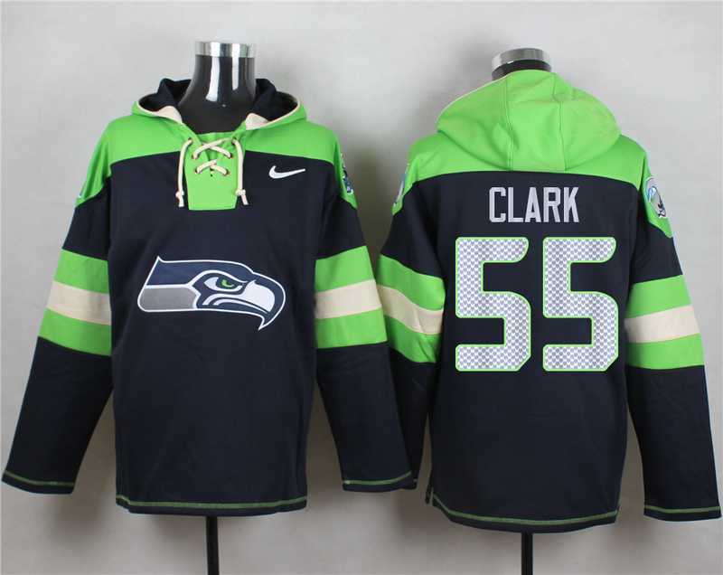 Seattle Seahawks #55 Frank Clark Steel Blue Player Stitched Pullover NFL Hoodie,We sell and wholesale Seattle Seahawks #55 Frank Clark Steel Blue Player Stitched Pullover NFL Hoodie on line form chian!