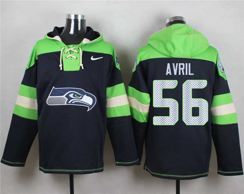 Seattle Seahawks #56 Cliff Avril Steel Blue Player Stitched Pullover NFL Hoodie,We sell and wholesale Seattle Seahawks #56 Cliff Avril Steel Blue Player Stitched Pullover NFL Hoodie on line form chian!
