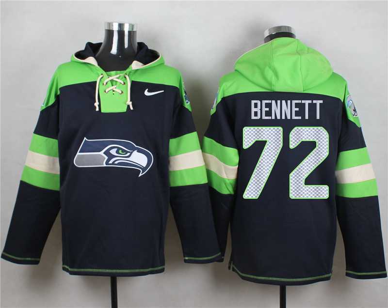 Seattle Seahawks #72 Michael Bennett Steel Blue Player Stitched Pullover NFL Hoodie,We sell and wholesale Seattle Seahawks #72 Michael Bennett Steel Blue Player Stitched Pullover NFL Hoodie on line form chian!