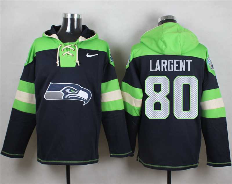 Seattle Seahawks #80 Steve Largent Steel Blue Player Stitched Pullover NFL Hoodie,We sell and wholesale Seattle Seahawks #80 Steve Largent Steel Blue Player Stitched Pullover NFL Hoodie on line form chian!