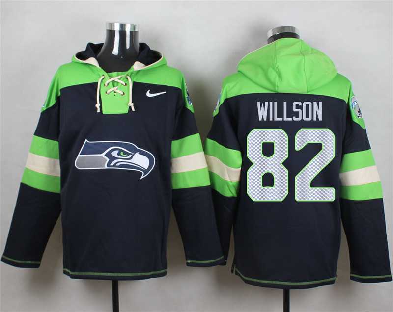 Seattle Seahawks #82 Luke Willson Steel Blue Player Stitched Pullover NFL Hoodie,We sell and wholesale Seattle Seahawks #82 Luke Willson Steel Blue Player Stitched Pullover NFL Hoodie on line form chian!