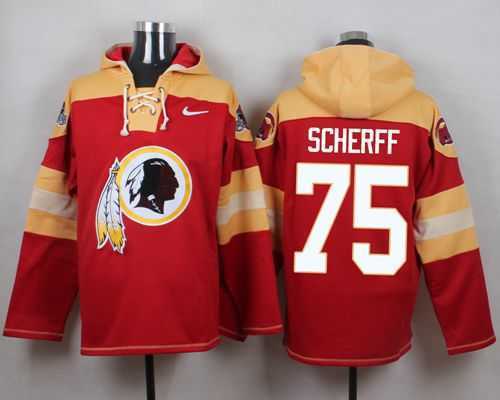 Washington Redskins #75 Brandon Scherff Burgundy Red Player Stitched Pullover NFL Hoodie,We sell and wholesale Washington Redskins #75 Brandon Scherff Burgundy Red Player Stitched Pullover NFL Hoodie on line form chian!