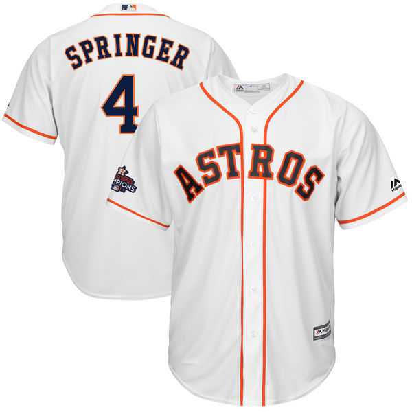 Houston Astros #4 George Springer White 2017 World Series Champions Cool Base Player Jersey,We sell and wholesale Houston Astros #4 George Springer White 2017 World Series Champions Cool Base Player Jersey on line form chian!