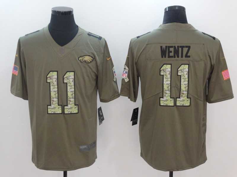 Nike Philadelphia Eagles #11 Carson Wentz Olive Camo Salute To Service Limited Jerseys,We sell and wholesale Nike Philadelphia Eagles #11 Carson Wentz Olive Camo Salute To Service Limited Jerseys on line form chian!