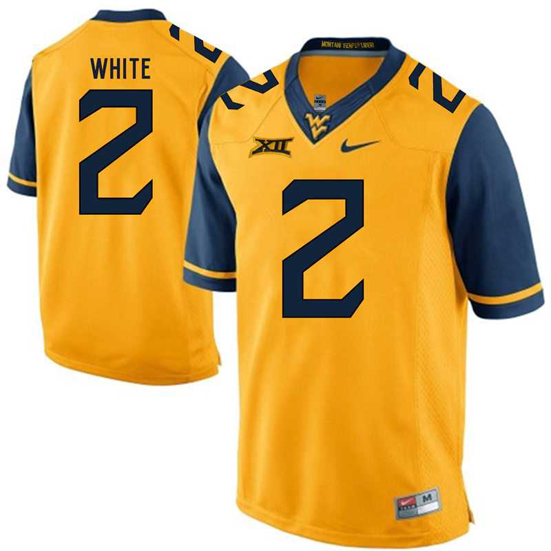 West Virginia Mountaineers #2 Ka'Raun White Gold College Football Jersey DingZhi,We sell and wholesale West Virginia Mountaineers #2 Ka'Raun White Gold College Football Jersey DingZhi on line form chian!