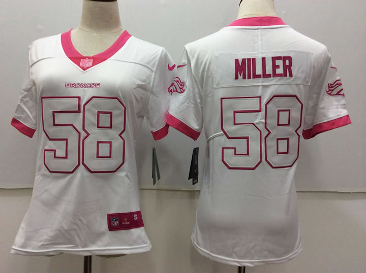Women Nike Denver Broncos #58 Von Miller White Pink Vapor Untouchable Player Limited Jerseys,We sell and wholesale Women Nike Denver Broncos #58 Von Miller White Pink Vapor Untouchable Player Limited Jerseys on line form chian!