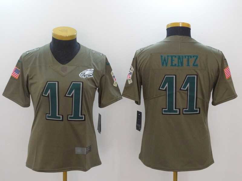 Women Nike Philadelphia Eagles #11 Carson Wentz Olive Salute To Service Limited Jerseys,We sell and wholesale Women Nike Philadelphia Eagles #11 Carson Wentz Olive Salute To Service Limited Jerseys on line form chian!
