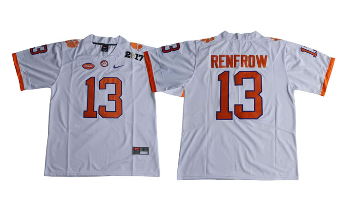 Clemson Tigers #13 Hunter Renfrow White College Football Playoff 2017 National Championship Bound Game Jersey,We sell and wholesale Clemson Tigers #13 Hunter Renfrow White College Football Playoff 2017 National Championship Bound Game Jersey on line form chian!