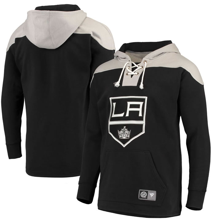 Men's Los Angeles Kings Fanatics Branded Black Silver Breakaway Lace Up Hoodie,We sell and wholesale Men's Los Angeles Kings Fanatics Branded Black Silver Breakaway Lace Up Hoodie on line form chian!