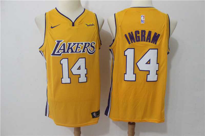 Nike Los Angeles Lakers #14 Brandon Ingram Yellow Swingman Stitched NBA Jersey,We sell and wholesale Nike Los Angeles Lakers #14 Brandon Ingram Yellow Swingman Stitched NBA Jersey on line form chian!