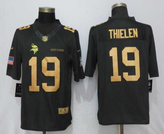 Nike Minnesota Vikings #19 Adam Thielen Anthracite Gold Salute To Service Limited Jersey,We sell and wholesale Nike Minnesota Vikings #19 Adam Thielen Anthracite Gold Salute To Service Limited Jersey on line form chian!