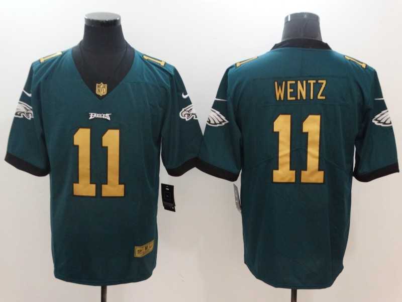 Nike Philadelphia Eagles #11 Carson Wentz Green Gold Vapor Untouchable Player Limited Jersey,We sell and wholesale Nike Philadelphia Eagles #11 Carson Wentz Green Gold Vapor Untouchable Player Limited Jersey on line form chian!