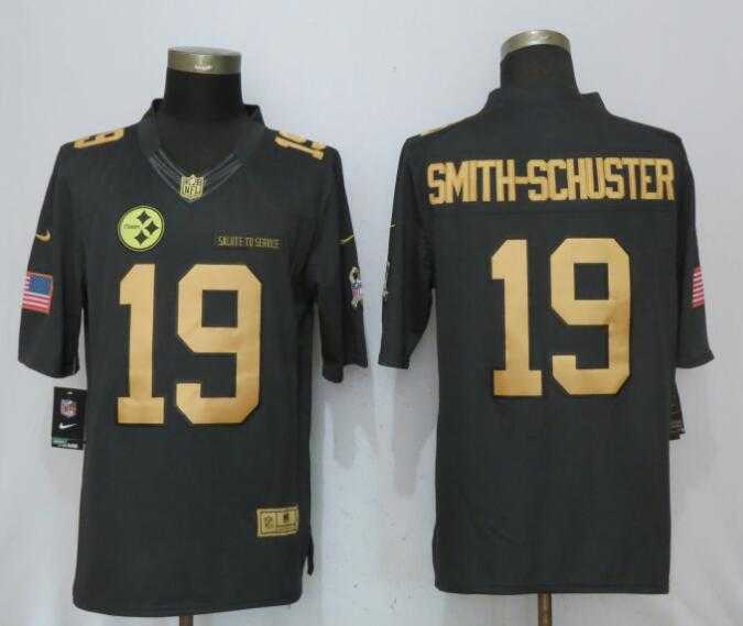 Nike Pittsburgh Steelers #19 JuJu Smith-Schuster Anthracite Gold Salute To Service Limited Jersey,We sell and wholesale Nike Pittsburgh Steelers #19 JuJu Smith-Schuster Anthracite Gold Salute To Service Limited Jersey on line form chian!