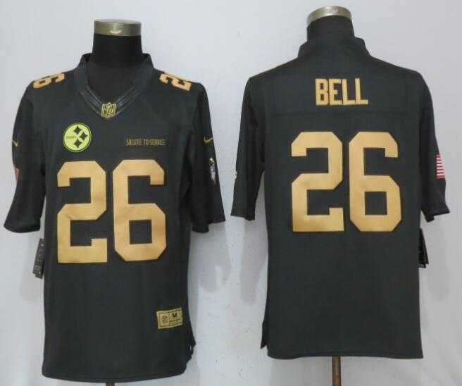 Nike Pittsburgh Steelers #26 Le'Veon Bell Anthracite Gold Salute To Service Limited Jersey,We sell and wholesale Nike Pittsburgh Steelers #26 Le'Veon Bell Anthracite Gold Salute To Service Limited Jersey on line form chian!