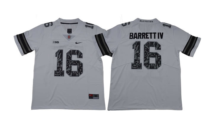 Ohio State Buckeyes #16 J.T. Barrett IV White College Football Jersey,We sell and wholesale Ohio State Buckeyes #16 J.T. Barrett IV White College Football Jersey on line form chian!
