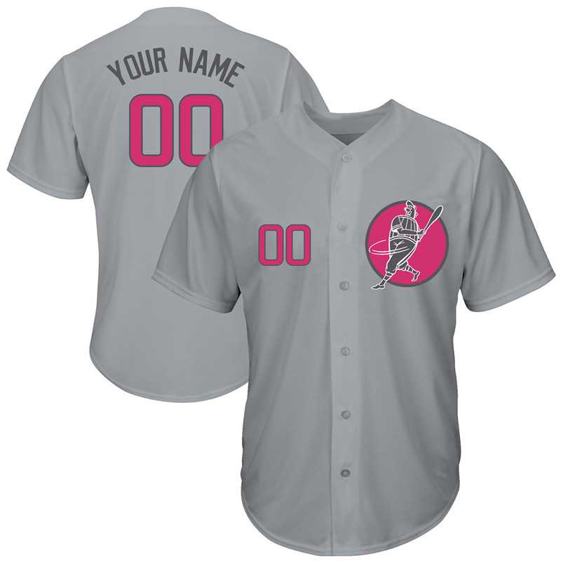 Chicago Cubs Gray Men's Customized Pink Logo New Design Jersey,We sell and wholesale Chicago Cubs Gray Men's Customized Pink Logo New Design Jersey on line form chian!