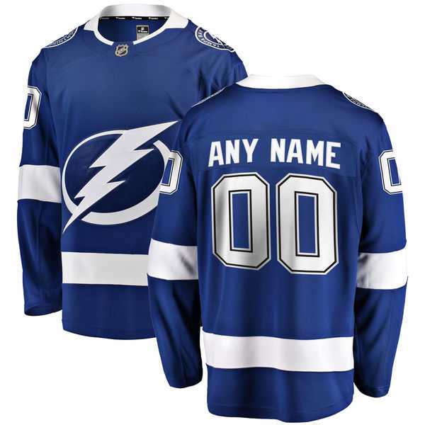 Customized Men's Tampa Bay Lightning Any Name & Number Blue Fanatics Branded Home Breakaway Jersey,We sell and wholesale Customized Men's Tampa Bay Lightning Any Name & Number Blue Fanatics Branded Home Breakaway Jersey on line form chian!