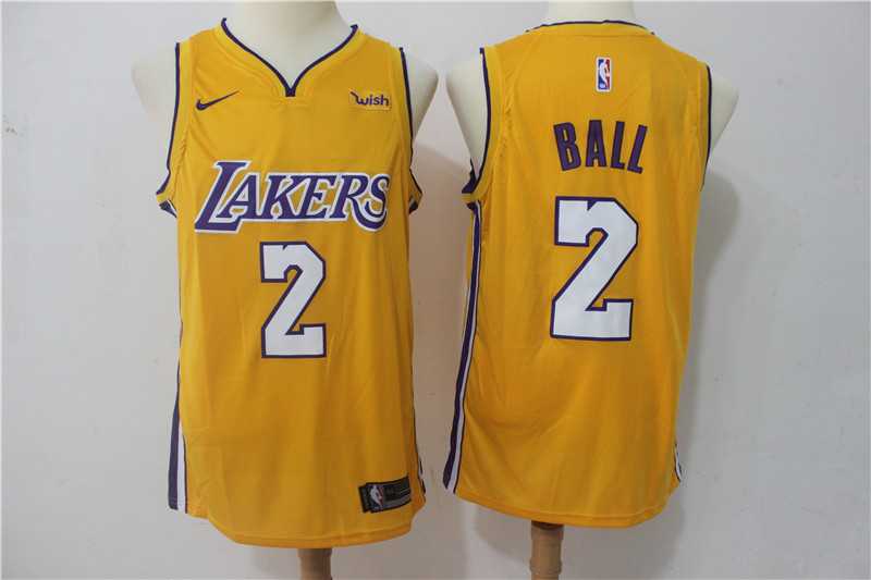 Nike Los Angeles Lakers #2 Lonzo Ball Yellow Swingman Stitched NBA Jersey,We sell and wholesale Nike Los Angeles Lakers #2 Lonzo Ball Yellow Swingman Stitched NBA Jersey on line form chian!
