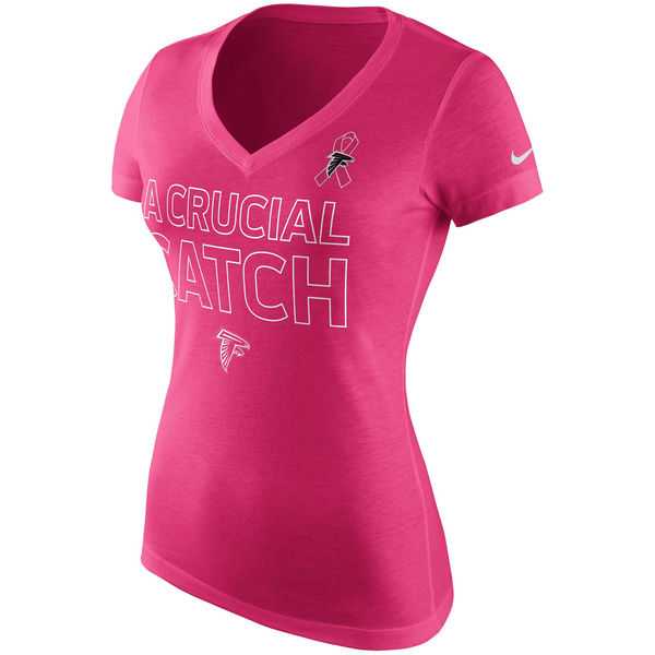 Atlanta Falcons Nike Women's Breast Cancer Awareness V Neck Tri Blend T-Shirt Pink,We sell and wholesale Atlanta Falcons Nike Women's Breast Cancer Awareness V Neck Tri Blend T-Shirt Pink on line form chian!