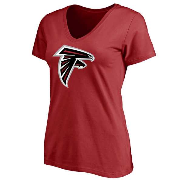 Atlanta Falcons Red Primary Team Logo Slim Fit V Neck Women's T-Shirt,We sell and wholesale Atlanta Falcons Red Primary Team Logo Slim Fit V Neck Women's T-Shirt on line form chian!