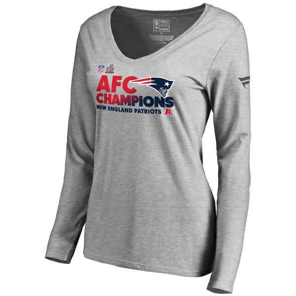 New England Patriots 2016 AFC Champions Grey Women's Long Sleeve T-Shirt,We sell and wholesale New England Patriots 2016 AFC Champions Grey Women's Long Sleeve T-Shirt on line form chian!