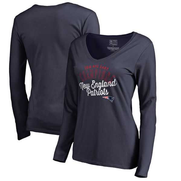 New England Patriots Pro Line by Fanatics Branded Women's 2016 AFC East Division Champions V Neck Long Sleeve T-Shirt Navy,We sell and wholesale New England Patriots Pro Line by Fanatics Branded Women's 2016 AFC East Division Champions V Neck Long Sleeve T-Shirt Navy on line form chian!
